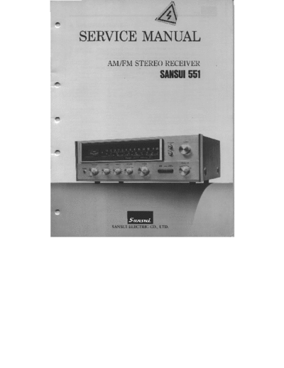 Sansui 551 Service manual for Sansui 551 receiver-amplifier